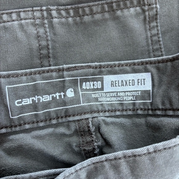Carhartt 40/30 Relaxed Fit Double Knee Green Cargo Chinos - Picture 4 of 10